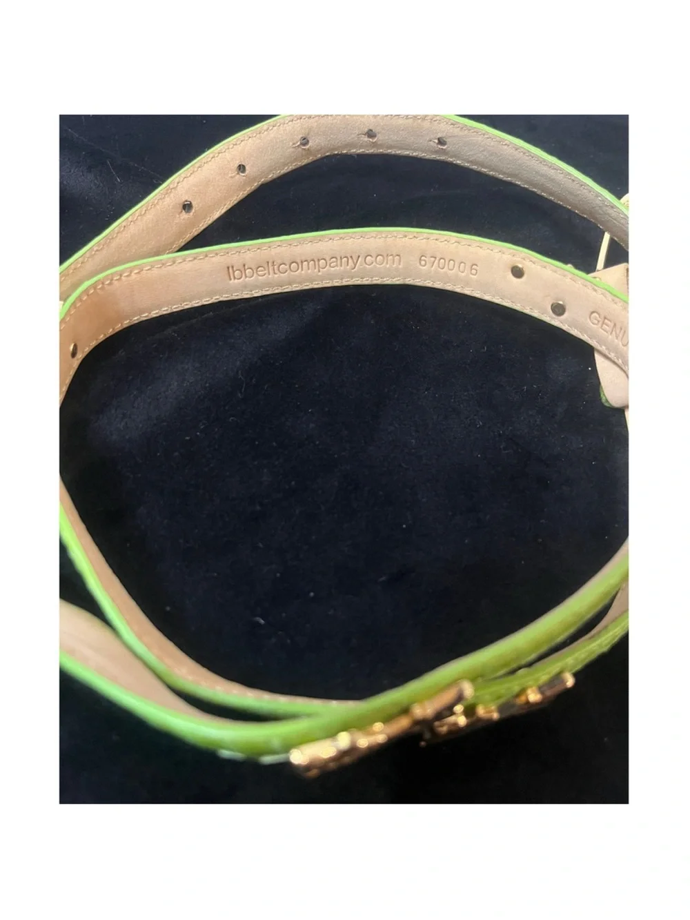Women's Genuine Snakeskin Green Golf Belt  Medium NWT